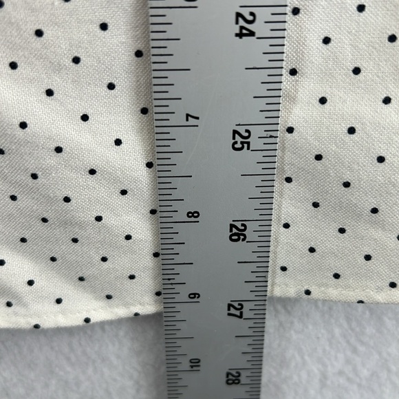 J. Crew Women’s Blouse / Button-down Shirt Sz 10 Cream w/ Black Dots 100% Cotton - Picture 12 of 14